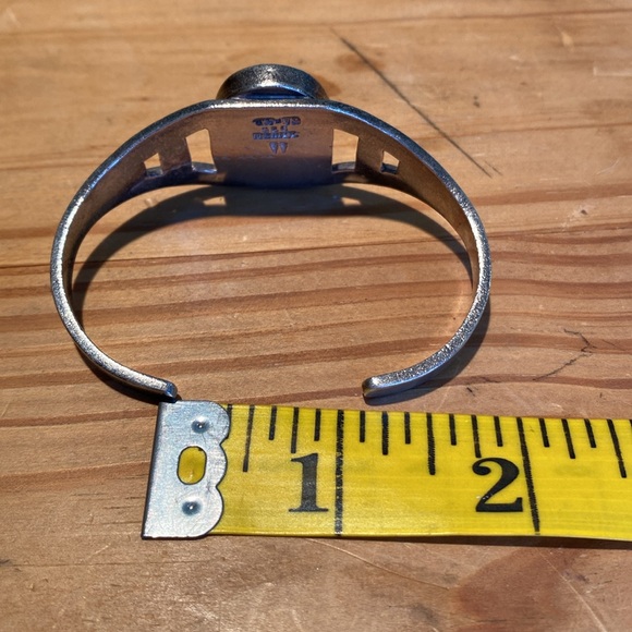 🎉 STERLING SILVER BLUE LAPIS WITH GOLDEN FLECKS CUFF BRACELET ‼️ - Picture 9 of 12